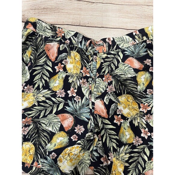 J.Jill Rayon Tropical Fruit Elastic Tie-Waist Shorts Size Large - Picture 4 of 8